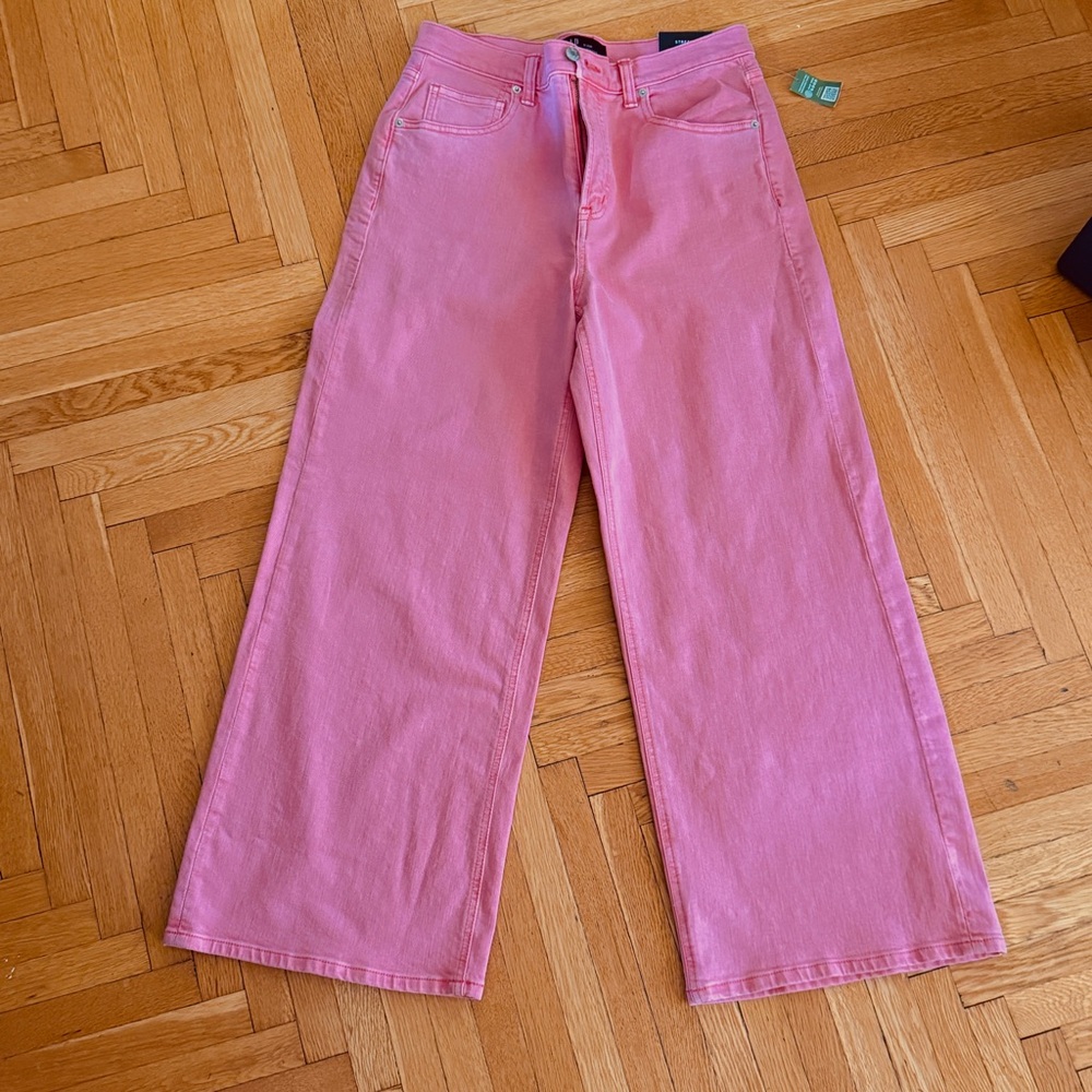 NWT GAP High Rise Wide-Leg Crop Jeans - Coral Pink - 8/29R - NEW with Tags